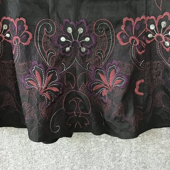 Axcess by Liz Claiborne Black Embroidered Skirt Sz 14 - Picture 6 of 10